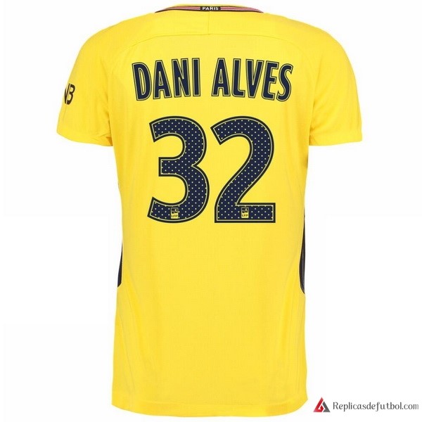 Camiseta Paris Saint Germain Alves Segunda equipación Dani 2017-2018